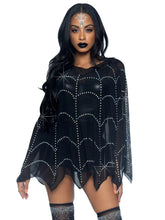 Load image into Gallery viewer, Rhinestone Spiderweb Sheet Poncho
