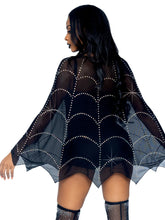 Load image into Gallery viewer, Rhinestone Spiderweb Sheet Poncho
