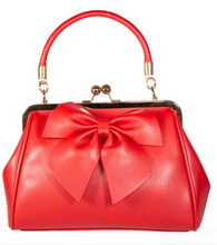 Load image into Gallery viewer, Red Lockwood Bow Kisslock Purse
