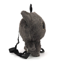 Load image into Gallery viewer, Gray Cartoon Cat Plush Backpack
