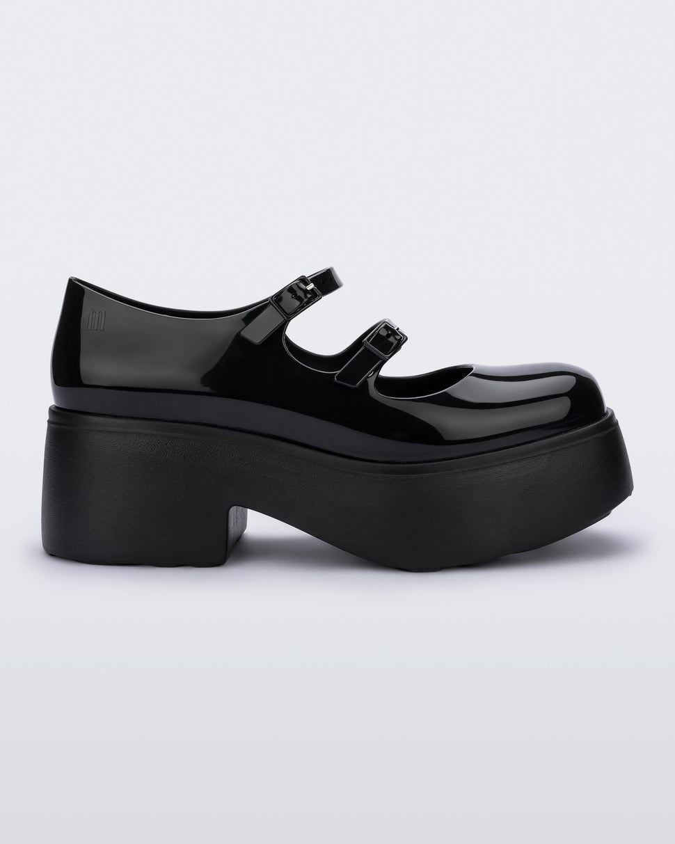 Black Farrah Double Buckle Mary Jane Shoes