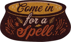 "Come In For A Spell" Cauldron Shaped Coir Door Mat