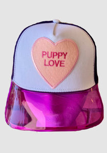 Puppy Love Candy Heart Trucker Hat