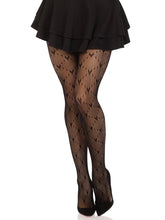 Load image into Gallery viewer, Lovestruck Heart Net Black Tights
