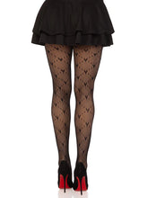 Load image into Gallery viewer, Lovestruck Heart Net Black Tights
