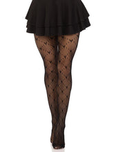 Load image into Gallery viewer, Lovestruck Heart Net Black Tights
