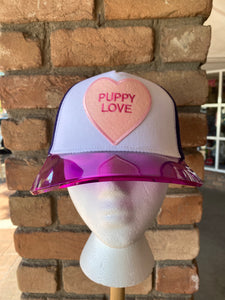 Puppy Love Candy Heart Trucker Hat