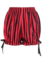 Load image into Gallery viewer, Red and Black Striped Bloomers Shorts
