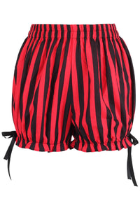 Red and Black Striped Bloomers Shorts