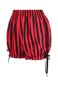 Red and Black Striped Bloomers Shorts