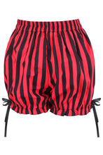 Load image into Gallery viewer, Red and Black Striped Bloomers Shorts
