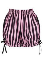 Load image into Gallery viewer, Pink and Black Striped Bloomers Shorts
