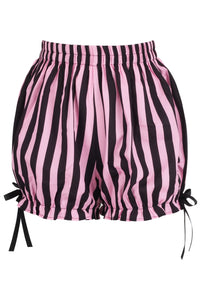 Pink and Black Striped Bloomers Shorts