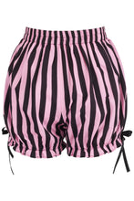 Load image into Gallery viewer, Pink and Black Striped Bloomers Shorts
