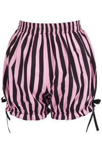 Pink and Black Striped Bloomers Shorts