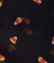 Load image into Gallery viewer, Black Candy Corn Print Hair Scarf
