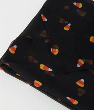 Load image into Gallery viewer, Black Candy Corn Print Hair Scarf
