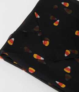 Black Candy Corn Print Hair Scarf