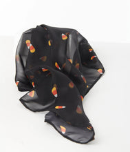 Load image into Gallery viewer, Black Candy Corn Print Hair Scarf
