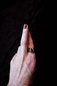 Black Cat Silver Signet Ring