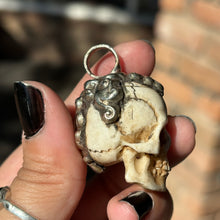Load image into Gallery viewer, Carved Bone Skull Pendant
