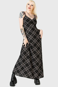 Alwina Tartan Maxi Slip Dress