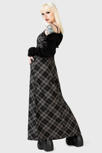 Alwina Tartan Maxi Slip Dress