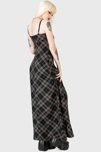 Alwina Tartan Maxi Slip Dress