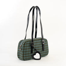 Load image into Gallery viewer, Misfits Sit With Us Green Plaid Bowler Style Purse
