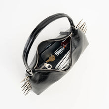 Load image into Gallery viewer, Spiked Out For A Walk Black Convertible Shoulder Purse
