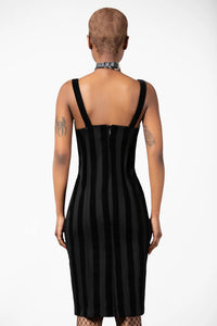 Back From The Dead Striped Bodycon Dress