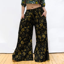 Load image into Gallery viewer, Black Celestial Mushroom Palazzo Pants- also available in PLUS
