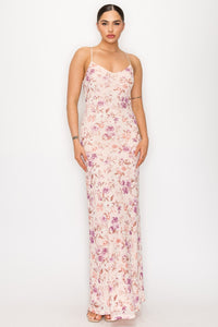 Blush Floral Maxi Slip Dress