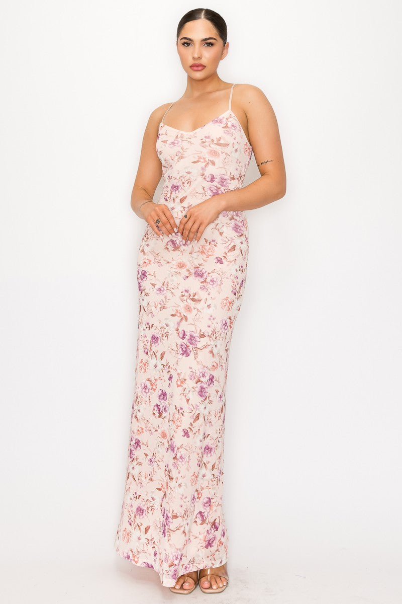 Blush Floral Maxi Slip Dress