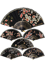 Load image into Gallery viewer, Butterfly Lily Black and Red Hand Fan- More Styles Available!
