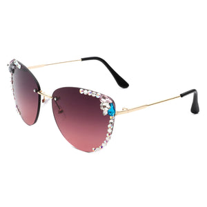 Floral Corner Rhinestone Tinted Sunglasses- More Styles Available!