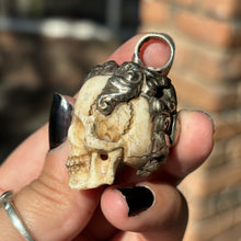 Load image into Gallery viewer, Carved Bone Skull Pendant
