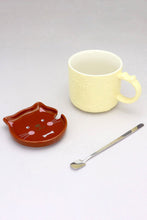 Load image into Gallery viewer, Kitty Fish Mug and Spoon Set with Ceramic Lid
