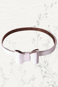 White Dainty Bow Belt