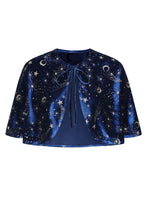 Load image into Gallery viewer, Gloria Celestial Blue Velvet Pencil Dress with Capelet
