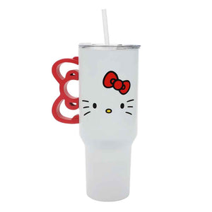 Hello Kitty Bow Handle Stainless Steel Tumbler