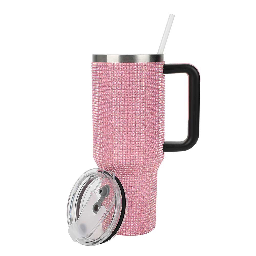 Pink Bling Rhinestone Stainless Steel Tumbler