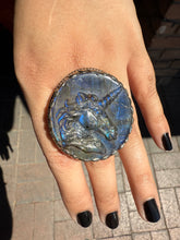 Load image into Gallery viewer, NEW Unicorn Carved Labradorite Statement Ring
