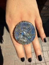 Load image into Gallery viewer, NEW Unicorn Carved Labradorite Statement Ring
