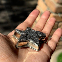 Load image into Gallery viewer, Deep Purple Druzy Star Statement Pendant
