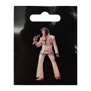 Elvis White Jumpsuit with Swinging Legs Pin