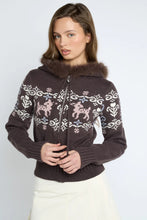 Load image into Gallery viewer, Chocolate Knit Zip Cardigan
