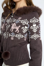 Load image into Gallery viewer, Chocolate Knit Zip Cardigan
