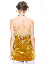 Load image into Gallery viewer, Amber Gold Velvet Dreams Cami Top
