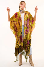 Load image into Gallery viewer, Forest Goddess Floral Velvet Burnout Kimono
